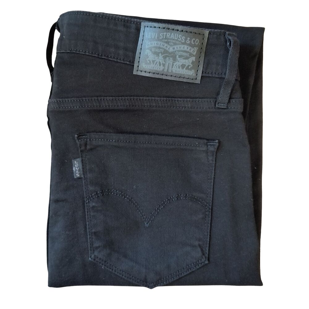 Levi’s 721 High Rise Skinny Jeans Women’s 30x30 Black Stretch Denim - Picture 3 of 5